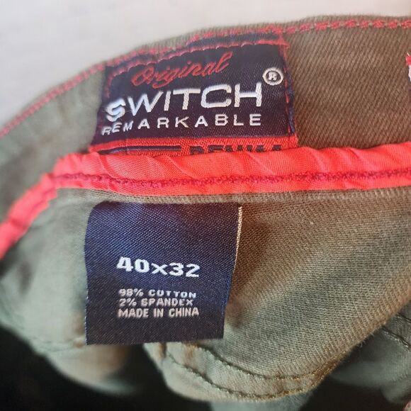 Men's Switch Remarkable Green Zip-Off Pants, Size 40 X 32 - Picture 4 of 5